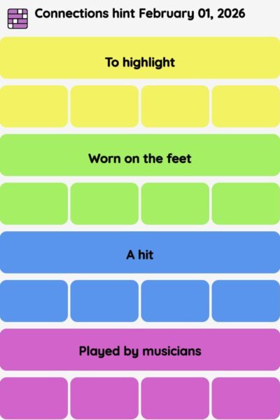 Connections NYT - Connections hint -NYT Connections hints February 01, 2026 with answer