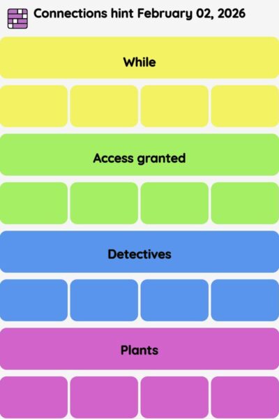 Connections NYT - Connections hint -NYT Connections hints February 02, 2026 with answer