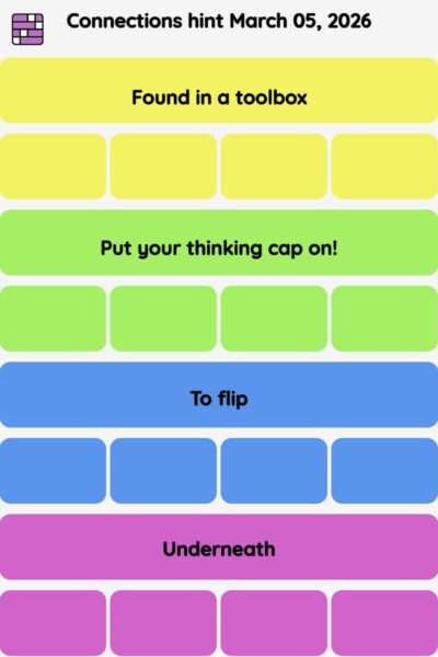 Connections NYT - Connections hint -NYT Connections hints March 05, 2026 with answer