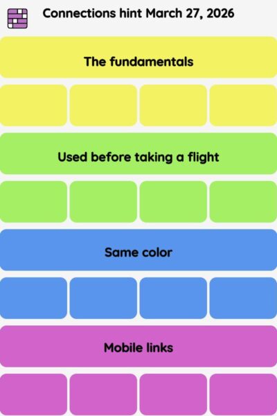 Connections NYT - Connections hint -NYT Connections hints March 27, 2026 with answer