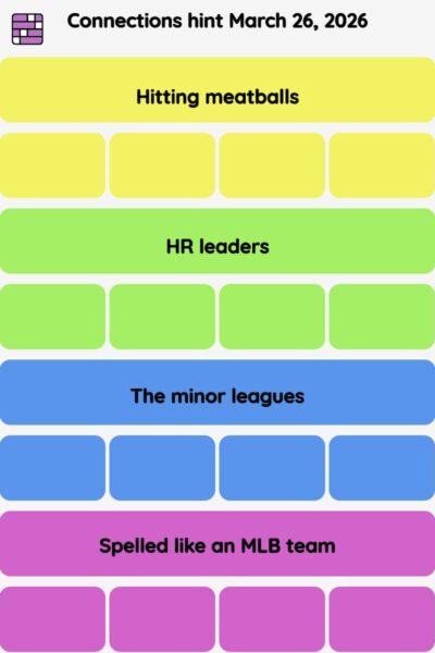 Connections NYT - Connections hint -NYT Connections Sports Edition hints March 26, 2026 with answer